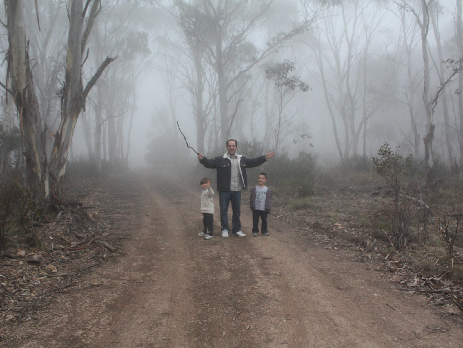Phil with sons in the Blue Mountains